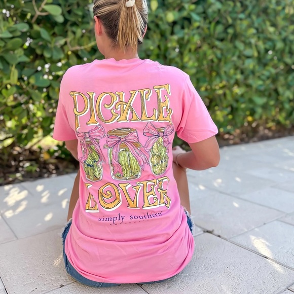 Simply Southern Tops - Simply Southern Pickle Lover Tee Pink Dill Pickles T-shirt Women’s XL NEW